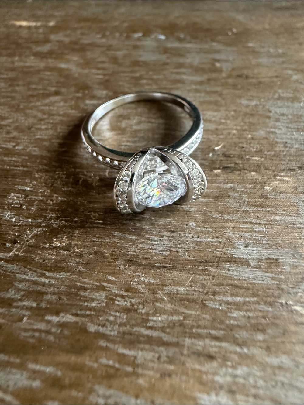 Rhodium-Plated Sterling Silver Statement Ring